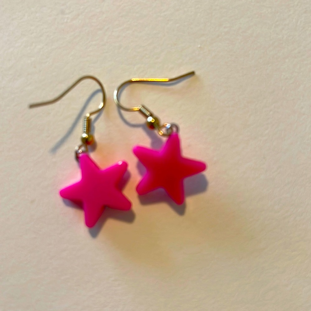 Pink Star earrings